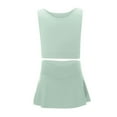 thumbnail image 6 of DGQPLPD Toddler Girl Summer Playwear Outfit Set Comfortable Stretchy Waist Vest Romper Casual Athletic Clothes For Kids XL Light Green, 6 of 9