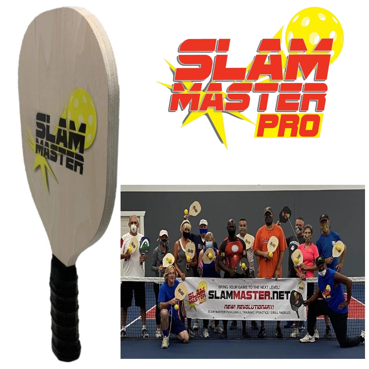 Slam Master Pickleball Paddle, 9.5 oz Weight, 4.5" Grip Size 2 Pack