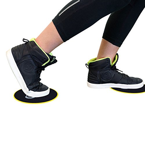 Elite Sportz Équipement de Base pour Glisseurs d'Exercice - 2 Disques Glissants Double Face pour Tapis et Planchers de Bois Franc, Jaune