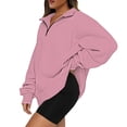 thumbnail image 6 of QASIEATN Hoodies for Graceful Women Fashion, Long Sleeve Tops Quarter Zip Pullover Drop Shoulder Sweatshirts Fall Trendy Outfits Vintage Solid Color Clothes, Womens Fall Tops, 6 of 6