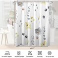 thumbnail image 5 of Yellow and Grey Floral Shower Curtain,Cute Watercolor Flowers Shower Curtain for Bathroom, Modern Minimalist White Waterproof Fabric Shower Curtain Set with 12 Hooks 72x72 Inch, 5 of 6