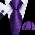 thumbnail image 2 of Juego de corbatas Barry.Wang Silk de 150 cm, color morado, 2 of 6