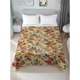 thumbnail image 2 of Full Size Flat Sheet Only, Fall Leaves Soft Brushed Microfiber Bed Sheets, Farmhouse Beige Botanical Leaf Autumn Hotel Quality Breathable Bedding Top Sheet, Easy Care, 81"x96", 2 of 9