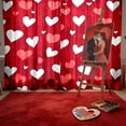 thumbnail image 5 of Valentines Curtains for Living Room,Romantic Pink Red Love Heart Semi Sheer Curtains 2 Panels,Cute Groovy Window Drapes for Bedroom Abstract 60s 70s Retro Curtain,Valentine's Day Decor, 5 of 6