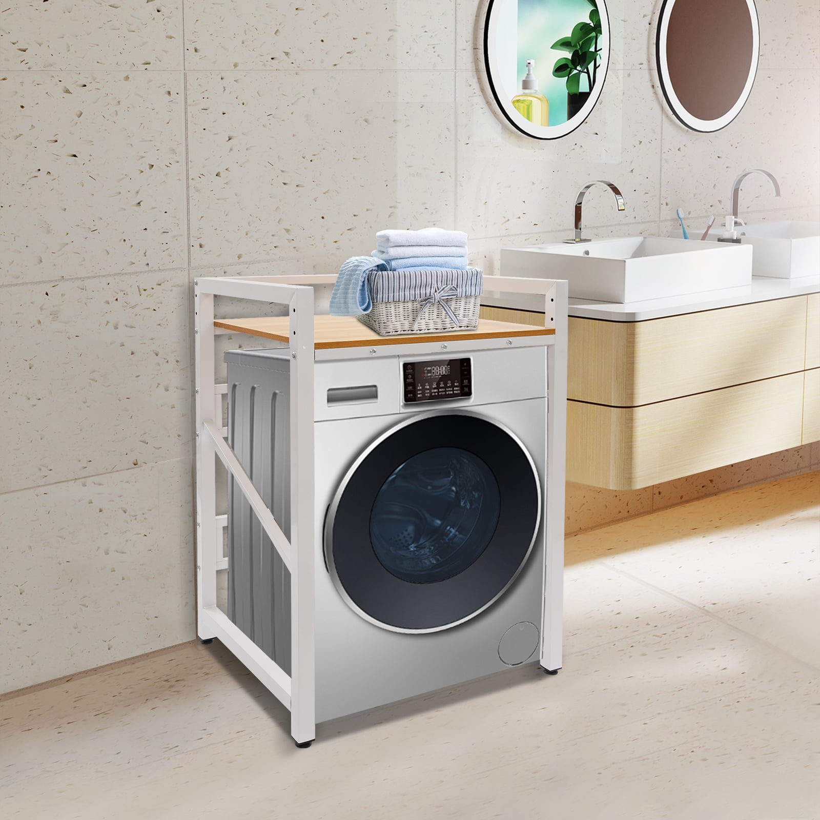 Heavy Duty Washer Dryer Stacking Rack Standing Storage Shelf Wash Machine Frame For Kitchens, Bathrooms, Laundry Rooms, Dressing Rooms
