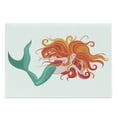 thumbnail image 1 of Underwater Cutting Board, Illustration of Red Haired Mermaid Romantic Imagination Theme, Decorative Tempered Glass Cutting and Serving Board, Large Size, Dark Orange Turquoise, by Ambesonne, 1 of 1