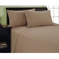 thumbnail image 2 of Elegance Linen 1500 Thread Count 3-Line Egyptian Quality Microfiber Luxurious Silky Soft Wrinkle & Fade Resistant 4 pc Sheet Set, Deep Pocket Up to 16"" - Queen Taupe, 2 of 3