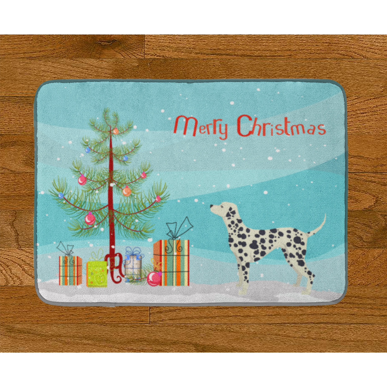 Dalmatian Christmas Tree Machine Washable Memory Foam Mat
