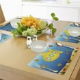 thumbnail image 4 of Ambesonne Yellow Submarine Place Mats Set of 4, Fish Sea Grass, Standard Size, Blue and Yellow, 4 of 6