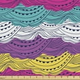 thumbnail image 1 of Colorful Fabric by the Yard Upholstery, Abstract Hand Drawn Stripes Colorful Wavy Lines, Decorative Fabric for DIY and Home Accents, Multicolor by Ambesonne, 1 of 5