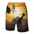 thumbnail image 4 of Adobk Giraffes Of The African Savannah Print Men's Swim Trunks Hawaiian Bathing Suit Swimsuits Beach Shorts with Pockets-3X-Large, 4 of 6