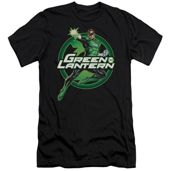 JLA Justice League Lantern Glow S/S Adult 30/1 T-Shirt Black