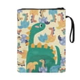 thumbnail image 2 of HELLHERO Tote Bags, 1 pc Polyester Fabric Handle Book Organzier Holder for Hardcover Notebook Bible Journal, 11.4 Inch X 8.66 Inch, Mama Dino and Babies, 2 of 8
