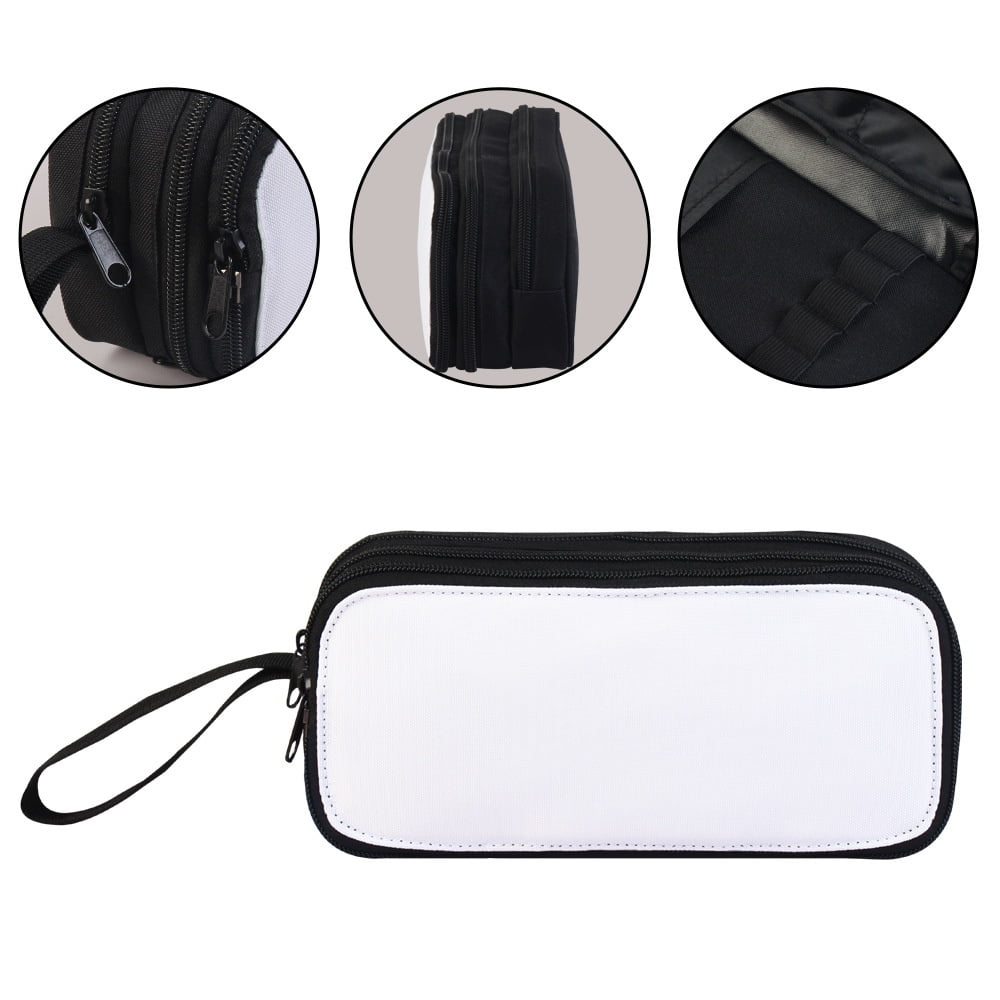 5 pcs Sublimation Blank Polyester Pencil Cases Hand-held Pencil Cases Suitable for Students To Use For Heat Transfer Print(red)