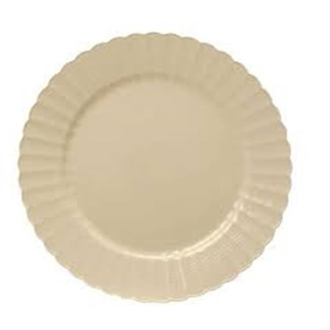 CPC B10ELIP 10 in. Elegant Disposable Hard Plastic Plates, Ivory Case