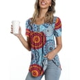thumbnail image 1 of FIUFY Women's Summer Short Sleeve Tunic Tops Fit Pleated Blouses, 1 of 4