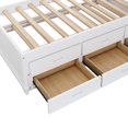 thumbnail image 5 of Bed Frame Full, Bed, Full Size Bed Frame with Trundle Bed and 3 Spacious Under Bed Drawers in Casual, Storage Bed, Solid Pine Captain Bookcase Bed for Bed Room, White and Walnut, 5 of 9