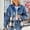 Blue#2, variant on Womens Denim Jackets Plus Size Denim Jackets for Women Clearance Casual Short Lapel Princess Sleeve Raw Edge Denim Blouse Jacket Coat