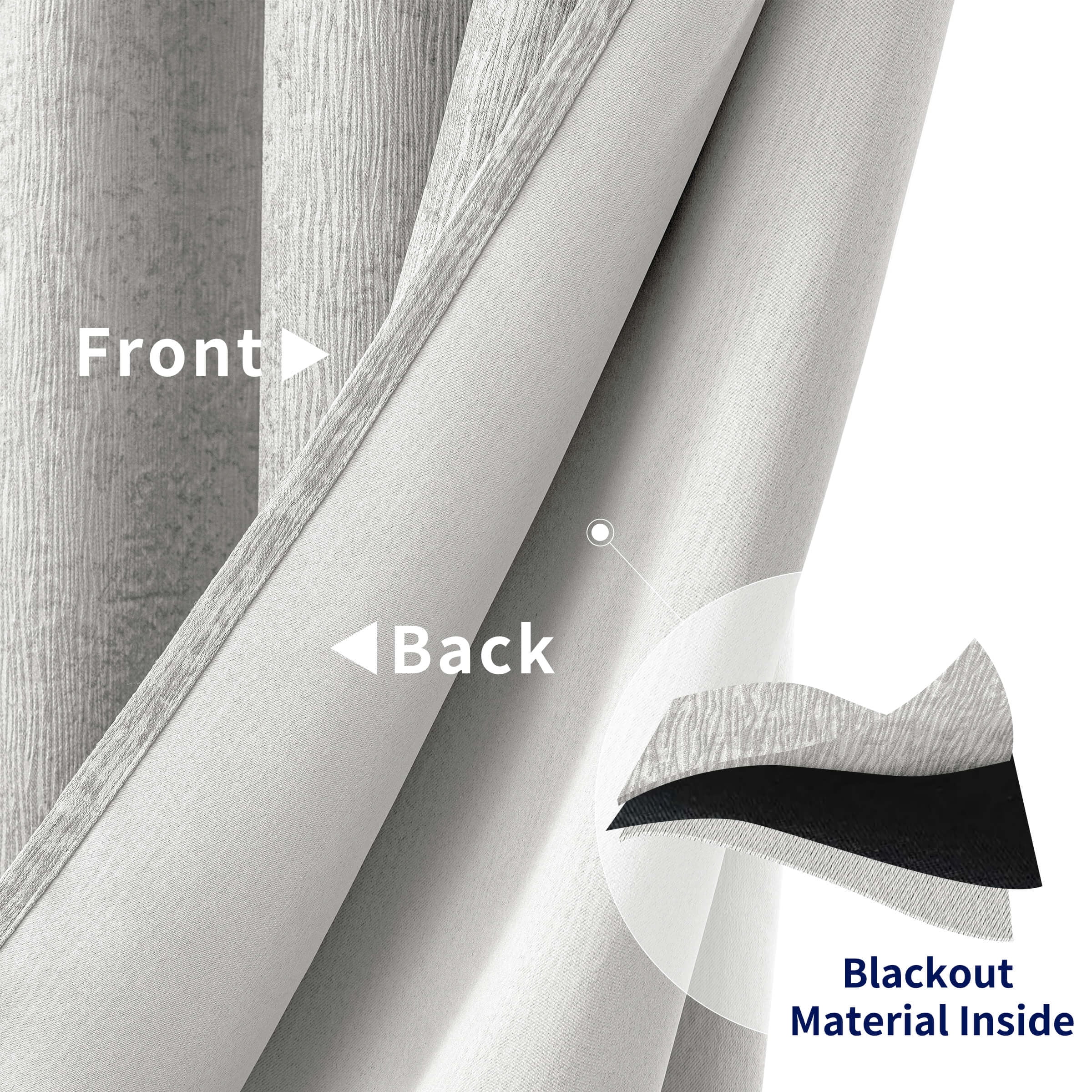 Subrtex Blackout Curtains 2 Panels Room Darkening Grommet Curtain Drapes, Greyish White, 53"x63"