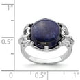 thumbnail image 4 of Sterling Silver Rhodium-Plated Lapis Lazuli Ring (Size 7) Made In Thailand qr6007-7, 4 of 6