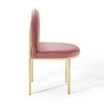thumbnail image 4 of Modway Isla Channel Tufted Performance Velvet Dining Side Chair in Gold Dusty Rose, 4 of 9