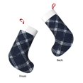 thumbnail image 4 of Flannel Christmas Stocking 17.7×11×7in Soft And Light Touch Good Socks Splicing Design Can Be Used For Hanging Argyle Plaid Blue_1, 4 of 8