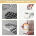 thumbnail image 4 of 2 Packs Silicone Ice Cube Maker Cup Cylinder Ice Cube Tray with Lid Portable Lattice Ice Cube Mold Makes 60 Ice Cubes Easy Cleaning Press-Type Easy-Release Ice Bucket for Whiskey, 4 of 6