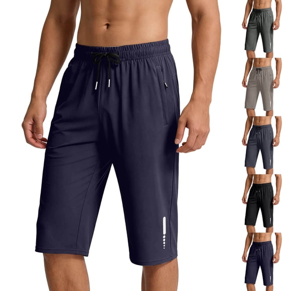 Men's Solid Color Loose Fit Thin Straight Leg Pants Casual Beachwear Bottoms Large Size Fashion Elastic Waist Daily Wear for Hiking Workout Athletic Streetwear Comfortable Fit