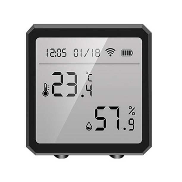 Seitruly Pantalla Digital Tuya, Sensor de temperatura y humedad, WiFi, termómetro LCD, ℃/℉, cambio de Control de voz, compatible con de Electrónica Tipo 3