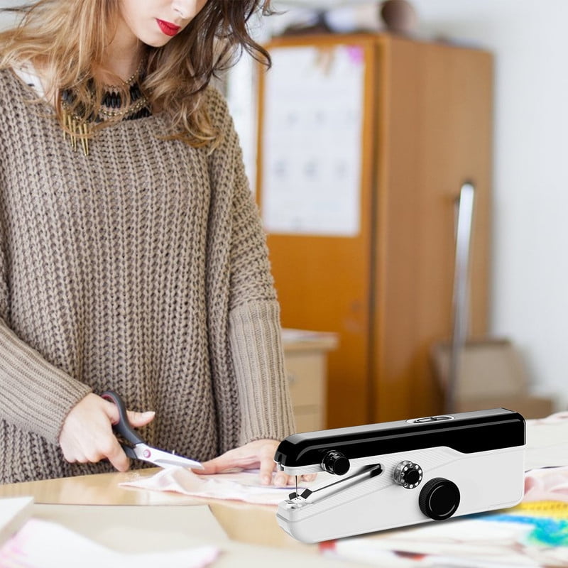 Mini Sewing Machine, Handy Handheld Sewing Machine with Sewing Kit, Electric Quick Stitch Tool, Perfect for Adults, Beginners, and Quick Home Repairs（Black）