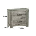 thumbnail image 5 of Wooden Nightstand with Two Drawers and Metal Bar Handles Gray - Saltoro Sherpi, 5 of 5