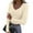 Beige, variant on Womens Ribbed Knit Long Sleeve V Neck T-Shirts Slim Fitted Casual Knitted Tops Pullover Jumper Tee