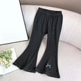 thumbnail image 2 of Tween Clothes Girls Flare Dress Pants Kids Bootcut School Uniform Slacks with Half Elastic Waist, 2 of 6
