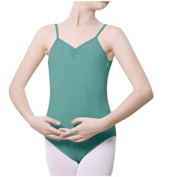 Fancifize Girls Sleeveless Gymnastics Leotard Cami Bodysuit for Cheerleading Competition Summer Training Outfit 5-18Y