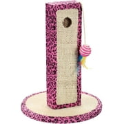 Penn-Plax Cat Life Activity and Scratching Post – Neon Pink Leopard Print
