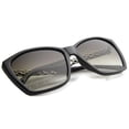 thumbnail image 4 of sunglassLA Female Women's Oversize Metal Accent Temple Square Lens Cat Eye Sunglasses 57mm (Black-Silver / Lavender) - 57mm, 4 of 4