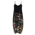 thumbnail image 3 of Robe Bohème pour Femmes Sans Manches Grande Taille Longue Maxi avec Poches Été Décontractée Robe de Plage Imprimé Floral, 3 of 4