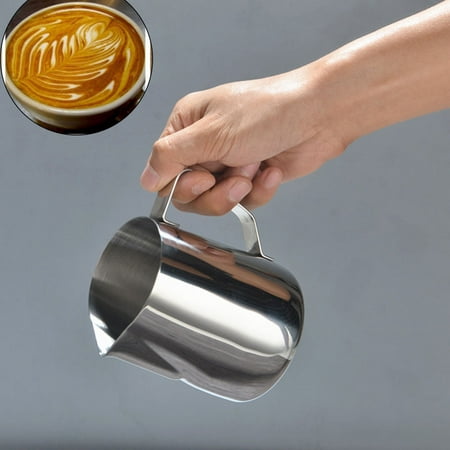 Stainless Steel Milk Frothing Pitcher Cappuccino Pitcher Pouring Jug Espresso Cup Creamer Cup for Latte (Best Milk Jug For Latte Art)