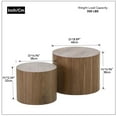 thumbnail image 6 of Williamspace Round Coffee Table Set of 2, Nesting Table Set Side End Table for Living Room,Walnut, 6 of 7