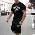 thumbnail image 6 of New York Graphic Short Sets for Men Short Sleeve Crewneck T Shirt and Shorts 2 Piece Matching Set Mens Summer Outfits, 6 of 6