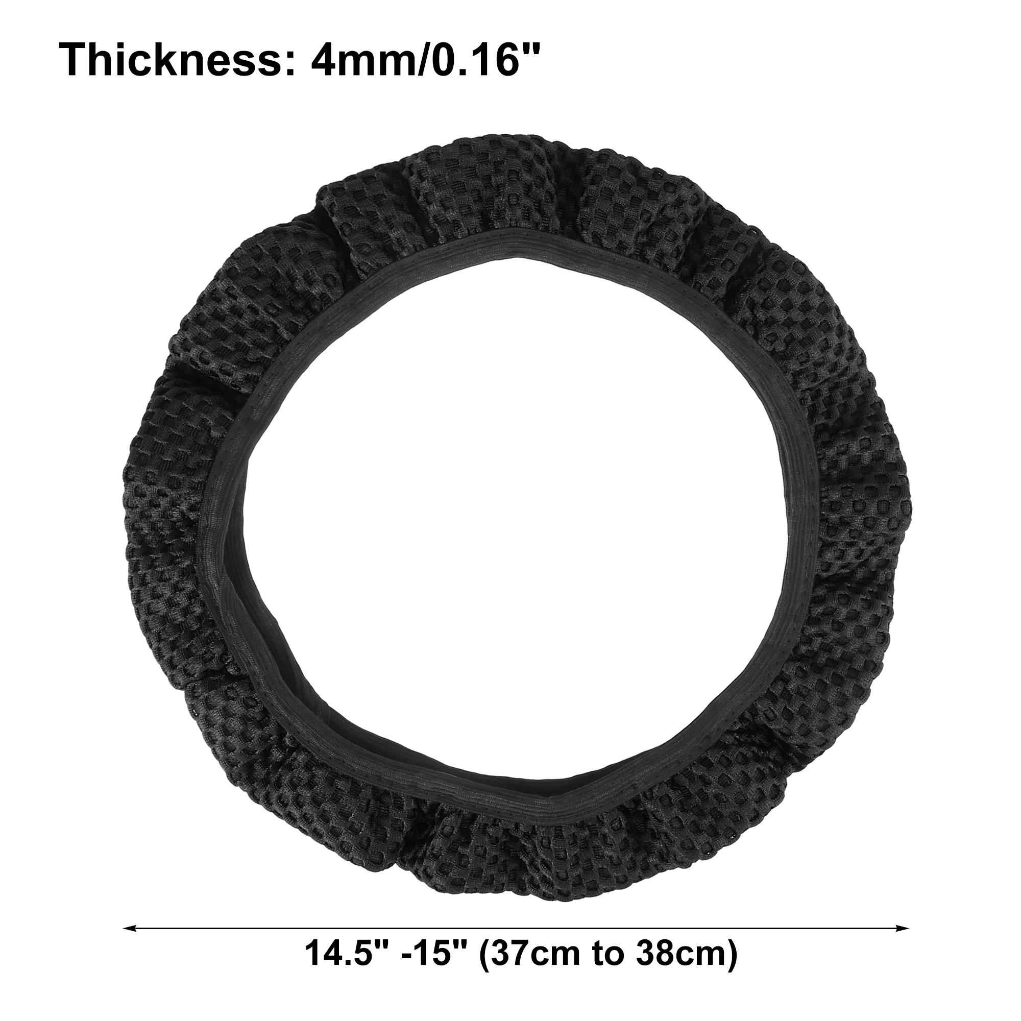 Unique Bargains Car Steering Wheel Cover Mesh Cloth Black