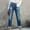 Blue, variant on Frostluinai Straight Leg Jeans for Women High Waist Crossover Denim Pants Casual Stretchy Jeans Pants Lightweight Work Jeans with Pocket