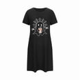 thumbnail image 5 of Sakmal Black Moo Moo Nightgown for Women Short Casual Halloween Sleep Dress Short Sleeve Ghost Print Nightgowns for Women, 5 of 5