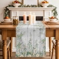 thumbnail image 2 of Table Runner 108 Inches Long for Kitchen Dining, Watercolor Floral Dresser Scarf Farmhouse, Dining Table Decorations for Wedding/Parties, Spring Flowers Leaves Botanical Wood Grain 13 x 108 In, 2 of 8