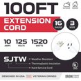 Iron Cable Outdoor Extension Cord 100 ft, 16 Gauge Heavy Duty