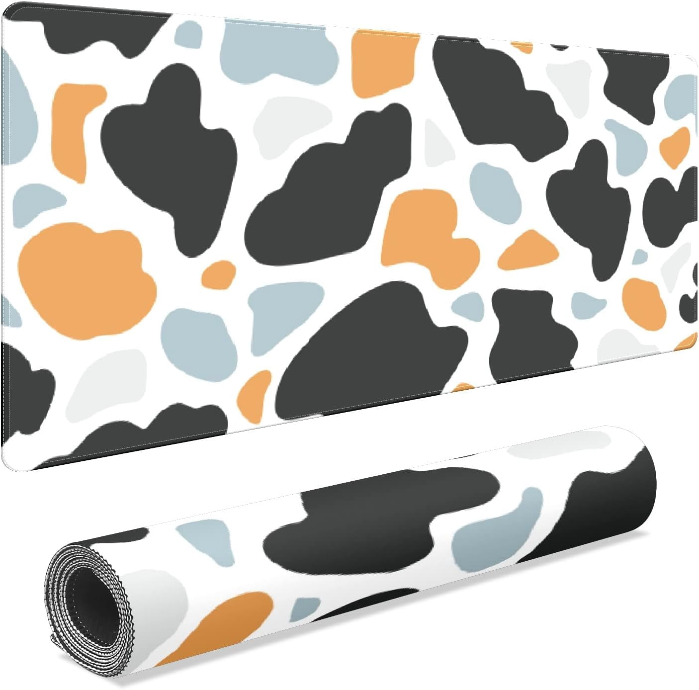 Colorful Cow Print Desk Mat, Desk Accessory, Cute Workspace, Trendy Workspace, Trendy, 35.4x15.7in Large Gaming Mouse Pad, Cute Desk Topper, Pretty Desk Pad