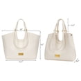 thumbnail image 4 of Wrangler Tote Bag for Women Vegan Leather Large Shoulder Purse, Beige, 4 of 9