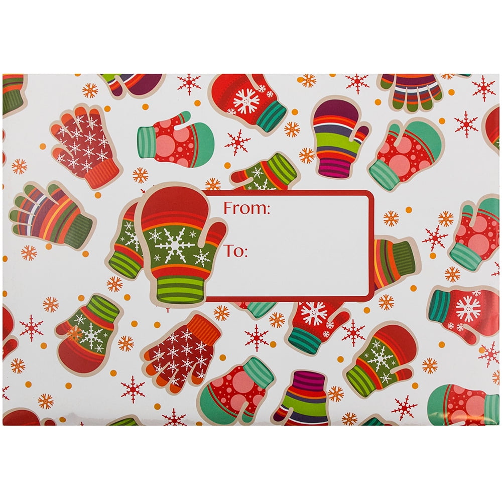 JAM Holiday Bubble Mailers, 10.5x16, 6/Pack, Holiday Mittens