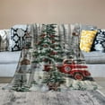 thumbnail image 2 of Shiartex Vintage Red Truck Christmas Blanket Gifts Super Soft Lightweight Flannel Blankets Throw for Kids, Adult, Suitable for Couch, Sofa, Bed, Camping, Travel All Seasons 50x60in, 2 of 6