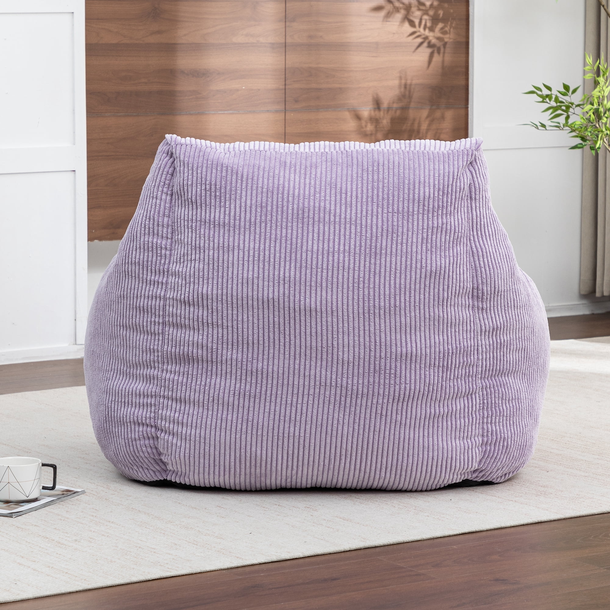 Giant Bean Bag Chair Sofa for Adults and Teens - Comfy Corduroy Large Bean Bag with Armrests for Bedroom, Living Room, Adult Lazy Sofa Couch Chair with Filler Included